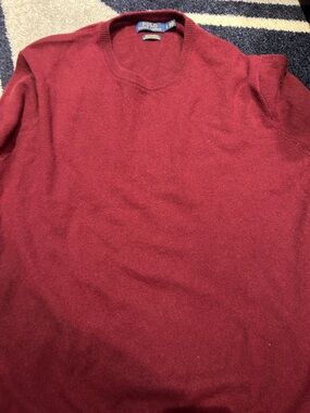 Polo Ralph Lauren Men's Burgundy Crewneck Sweater Large